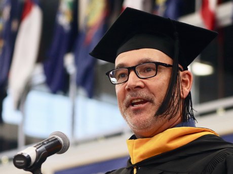 West Hills College Lemoore President James Preston delivered opening remarks at Friday's commencement.